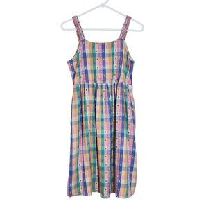 Wonder Nation Pastel Plaid Sun Dress Size XXL 18 NWT Preppy Plaid Summer Dress